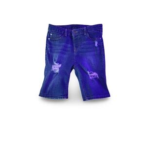 DKNY Women's Blue Distressed Jean Shorts